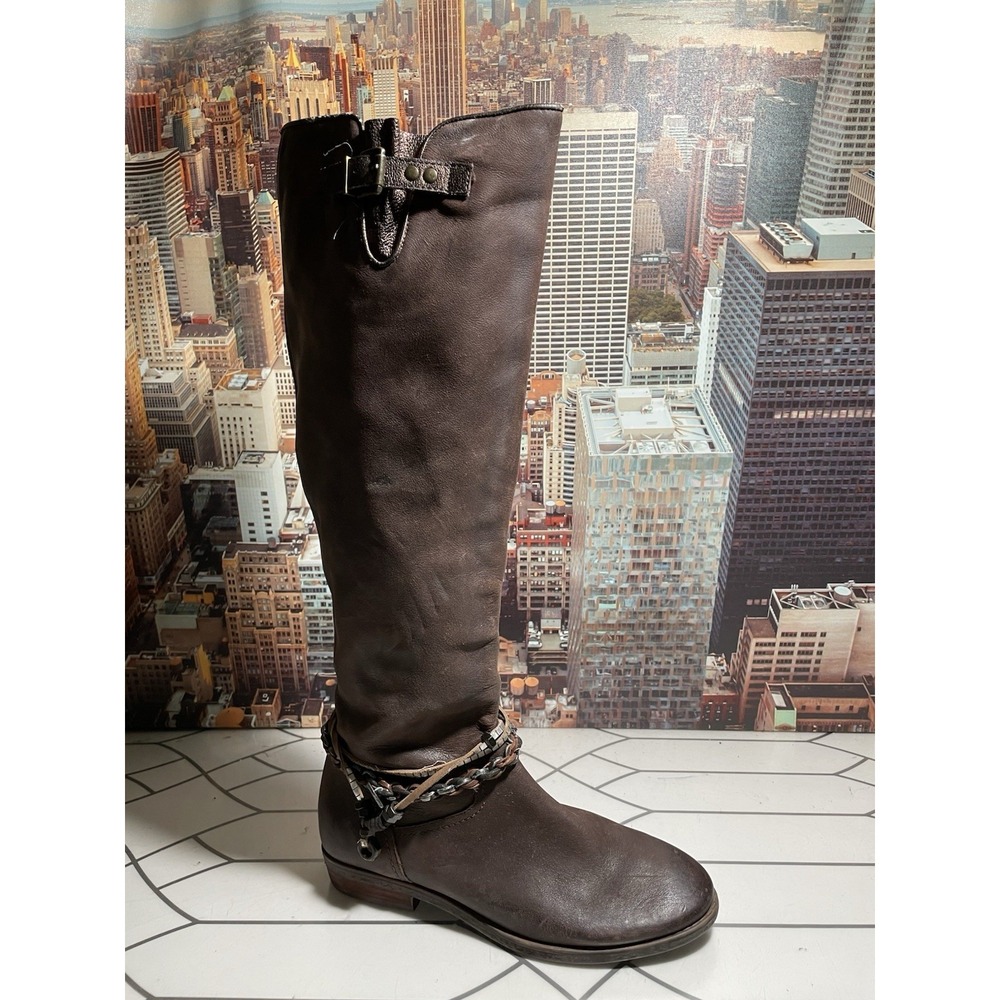 OTBT Trout Creek Tall Riding Boot Brown Leather 7 M